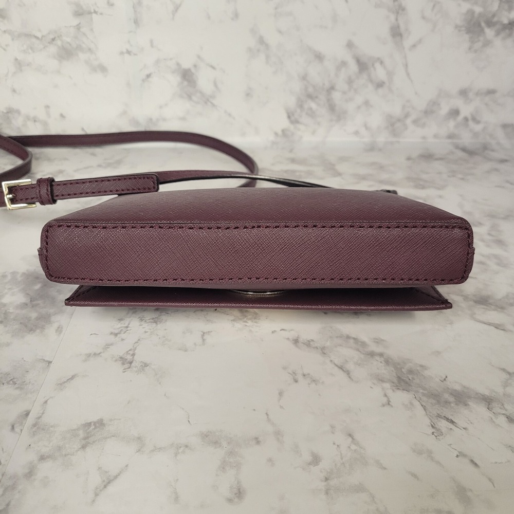Kate Spade Newbury Lane Sally Turn Lock Crossbody Purse Saffiano Leather Plum - Picture 7 of 16